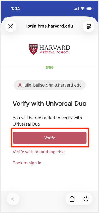Verify with Universal Duo