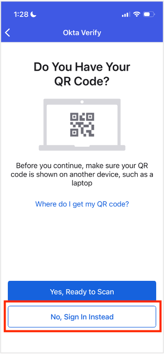 Do you have a QR code? No, Sign In Instead