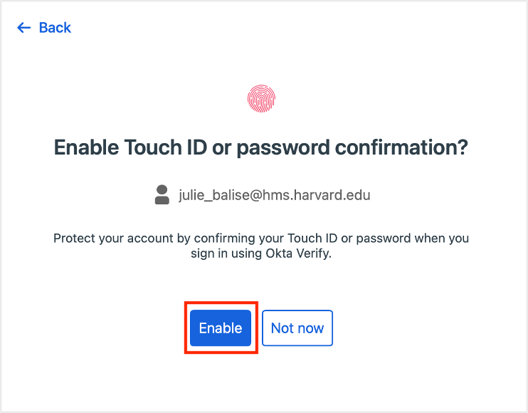 Enable Touch ID or password confirmation? - Enable